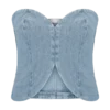 Tully strapless Denim top met stiksels – 80’s Blue Tully strapless Denim top met stiksels – 80’s Blue