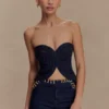 Tully strapless Denim top met stiksels – Indigo blauw Tully strapless Denim top met stiksels – Indigo blauw