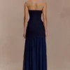 Tully strapless Denim top met stiksels – Indigo blauw Tully strapless Denim top met stiksels – Indigo blauw