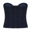 Tully strapless Denim top met stiksels – Indigo blauw Tully strapless Denim top met stiksels – Indigo blauw
