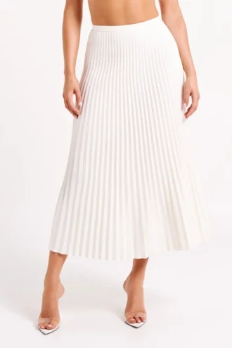 Twyla geplooide maxi-rok – ivoor