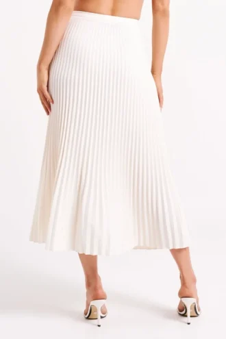 Twyla geplooide maxi-rok – ivoor
