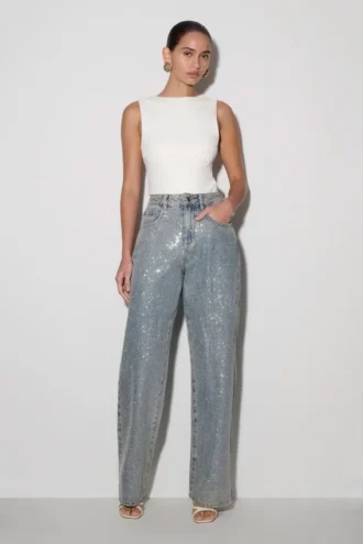 Tyla Diamante-Denim-spijkerbroek – Blauw/groen