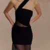 Vashti maxi-jurk met mesh-uitsnijdingen – Zwart Vashti maxi-jurk met mesh-uitsnijdingen – Zwart
