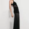 Vashti maxi-jurk met mesh-uitsnijdingen – Zwart Vashti maxi-jurk met mesh-uitsnijdingen – Zwart