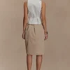 Vera Twill midi-rok met split aan de voorkant – Camel Vera Twill midi-rok met split aan de voorkant – Camel
