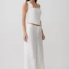 Vianna Broderie geribbelde tanktop – ivoor Vianna Broderie geribbelde tanktop – ivoor