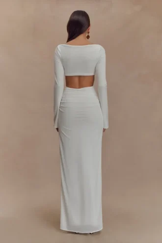 Vienna Slinky Cut-out Maxi-jurk – Wit