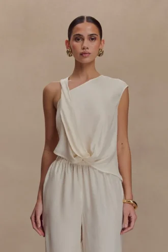 Violeta asymmetrische top – ivoor