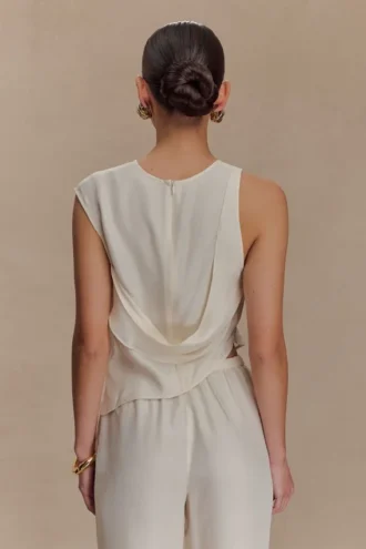 Violeta asymmetrische top – ivoor