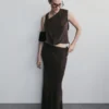 Violeta maxi-rok – donkere chocoladebruin Violeta maxi-rok – donkere chocoladebruin