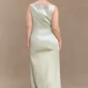 Violette mouwloze satijnen maxi-jurk – Sage