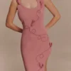 Virginia Suiting geborduurde midi-jurk – Burnt Rose Virginia Suiting geborduurde midi-jurk – Burnt Rose