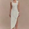 Virginia Suiting geborduurde midi-jurk – Wit Virginia Suiting geborduurde midi-jurk – Wit