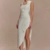 Virginia Suiting geborduurde midi-jurk – Wit Virginia Suiting geborduurde midi-jurk – Wit