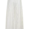 Vivian geborduurde broek met strik in de taille – Wit