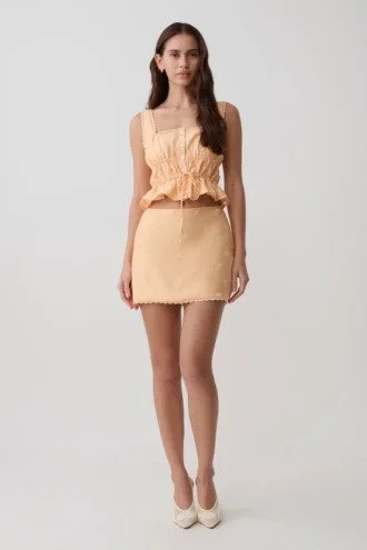 Vivian geborduurde minirok – Oranje