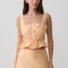 Vivian geborduurde mouwloze top – Oranje Vivian geborduurde mouwloze top – Oranje