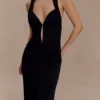 Vivianne maxi-jurk met lage hals – Zwart Vivianne maxi-jurk met lage hals – Zwart