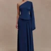 Vivica Slinky gerimpelde maxi-rok – Midnight Navy Vivica Slinky gerimpelde maxi-rok – Midnight Navy