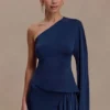 Vivica Slinky One Shoulder Top – Midnight Navy Vivica Slinky One Shoulder Top – Midnight Navy