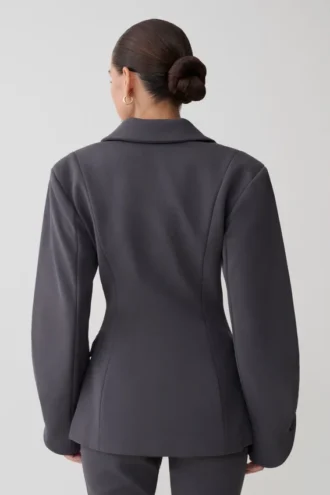 Wesley gestructureerde blazer – Charcoal Shadow