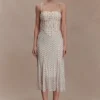 Willa gerimpelde midi-jurk van mesh – stippen Willa gerimpelde midi-jurk van mesh – stippen