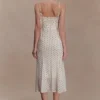 Willa gerimpelde midi-jurk van mesh – stippen Willa gerimpelde midi-jurk van mesh – stippen