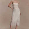Willa gerimpelde midi-jurk van mesh – stippen Willa gerimpelde midi-jurk van mesh – stippen