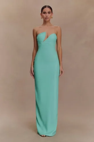 Winston strapless maxi-jurk met pailletten – Lagoon