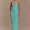 Winston strapless maxi-jurk met pailletten – Lagoon