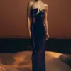 Winston strapless maxi-jurk met pailletten – Pruim Winston strapless maxi-jurk met pailletten – Pruim