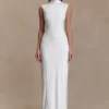 Wisteria Slinky maxi-jurk met sjaal – Wit