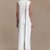Wisteria Slinky maxi-jurk met sjaal – Wit