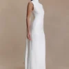 Wisteria Slinky maxi-jurk met sjaal – Wit