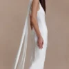 Wisteria Slinky maxi-jurk met sjaal – Wit