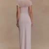 Wyatt slinky en mesh maxi-jurk – lichtroze Wyatt slinky en mesh maxi-jurk – lichtroze
