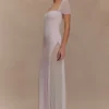 Wyatt slinky en mesh maxi-jurk – lichtroze Wyatt slinky en mesh maxi-jurk – lichtroze