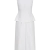 Yanina katoenen halter midi-jurk – wit