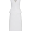 Yanina katoenen halter midi-jurk – wit