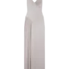 Yelena gerimpelde halter maxi-jurk – taupe Yelena gerimpelde halter maxi-jurk – taupe