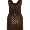Zahra Diamante Cowl-minijurk – Chocolate Zahra Diamante Cowl-minijurk – Chocolate