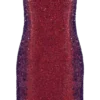 Zander handgeborduurde strapless mini-jurk – rood ombre Zander handgeborduurde strapless mini-jurk – rood ombre