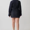 Zarah Denim mini-jurk met lange mouwen – Indigo met krijtstreep Zarah Denim mini-jurk met lange mouwen – Indigo met krijtstreep