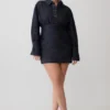 Zarah Denim mini-jurk met lange mouwen – Indigo met krijtstreep Zarah Denim mini-jurk met lange mouwen – Indigo met krijtstreep