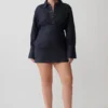 Zarah Denim mini-jurk met lange mouwen – Indigo met krijtstreep Zarah Denim mini-jurk met lange mouwen – Indigo met krijtstreep