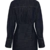 Zarah Denim mini-jurk met lange mouwen – Indigo met krijtstreep Zarah Denim mini-jurk met lange mouwen – Indigo met krijtstreep
