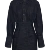 Zarah Denim mini-jurk met lange mouwen – Indigo met krijtstreep Zarah Denim mini-jurk met lange mouwen – Indigo met krijtstreep