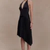Zelda asymmetrische slinky midi-jurk – zwart Zelda asymmetrische slinky midi-jurk – zwart