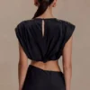 Zendaya zijden crop top – Zwart Zendaya zijden crop top – Zwart